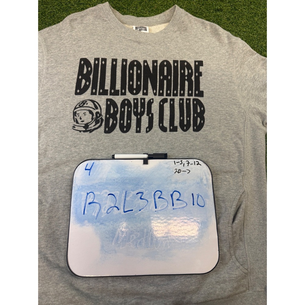 Billionaire Boys Club BBC Arch Logo Sweatshirt Gray Mens Large Side Pockets - Picture 7 of 8